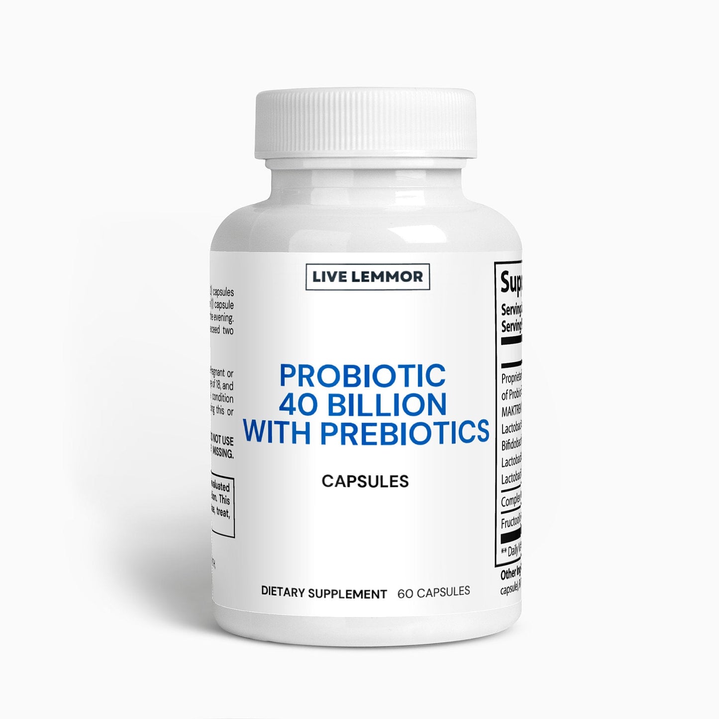 Probiotic 40 Billion with Prebiotics - Live Lemmor