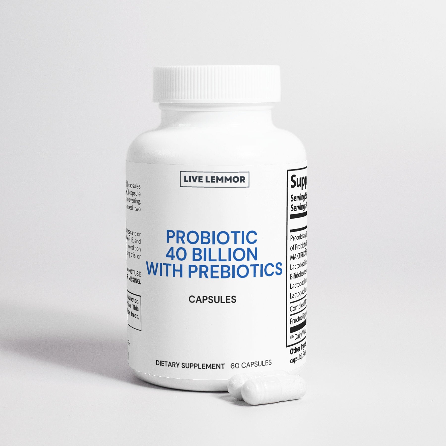 Probiotic 40 Billion with Prebiotics - Live Lemmor